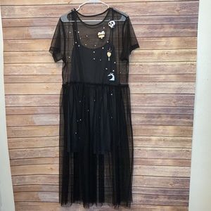 Disney Black Sheer Dress with Embellishments